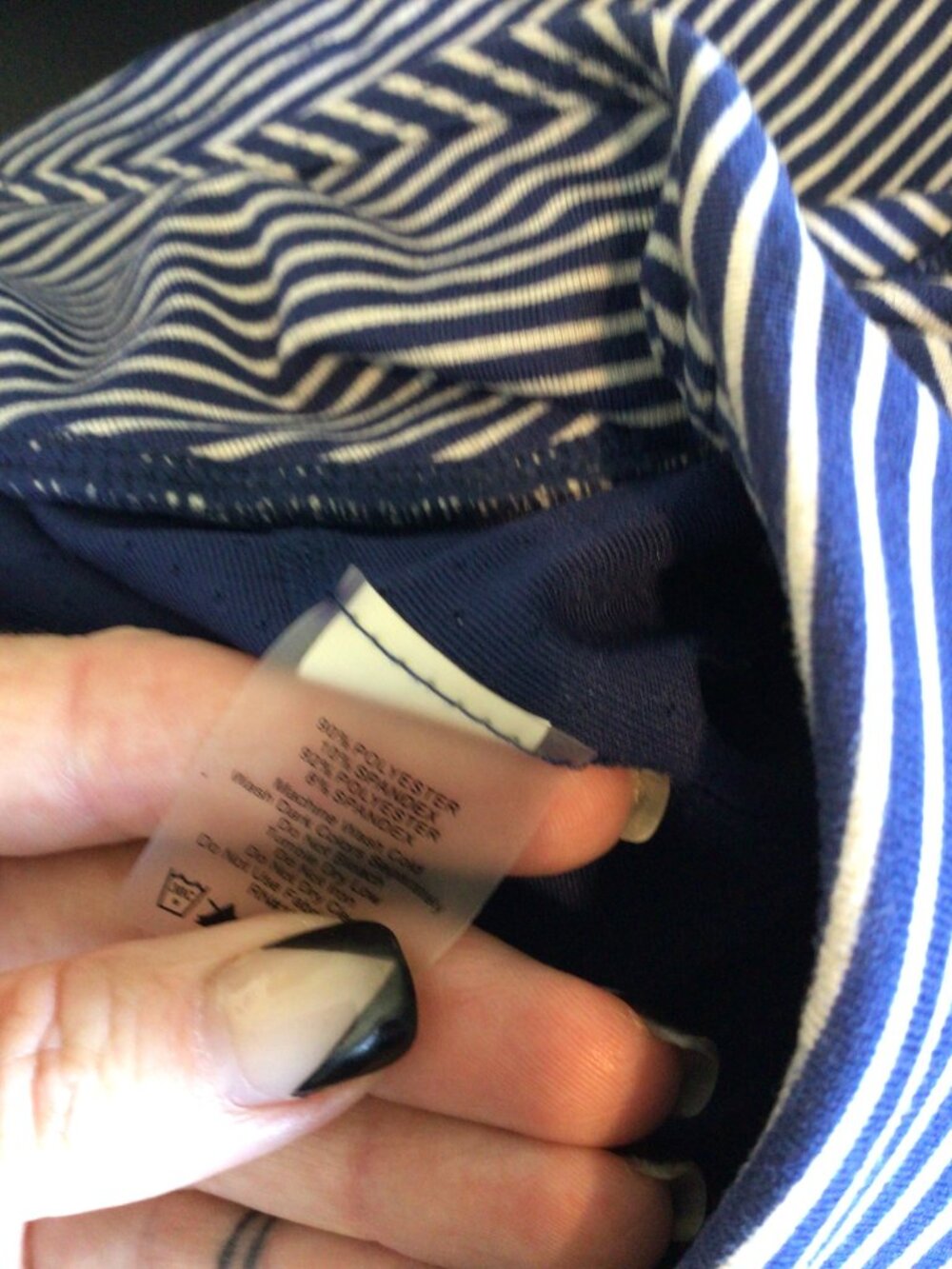 Title Nine Blue and Gray Striped Golf Skirt Skort - Picture 4 of 4